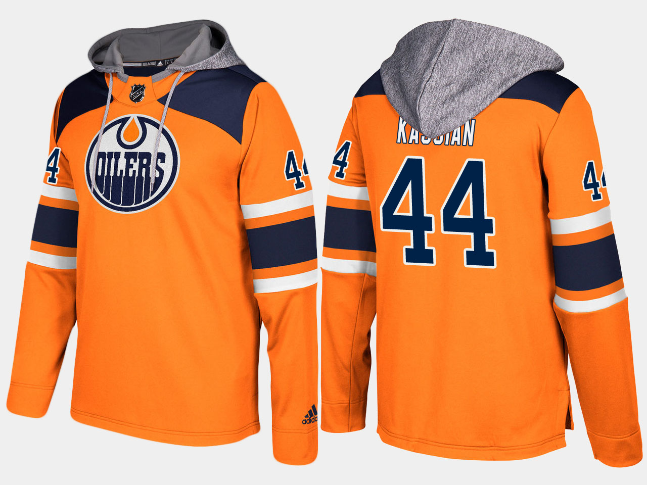 Men NHL Edmonton oilers 44 zack kassian orange hoodie